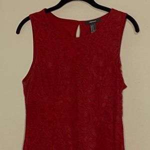 Forever 21 Lacy Peplum Top, sleeveless, size Medium